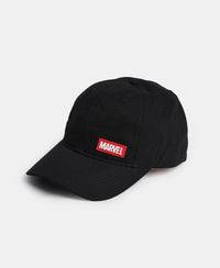 Marvel Super Combed Cotton Printed Cap with Adjustable Closure - Black