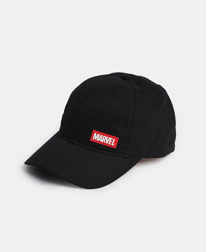 Marvel Super Combed Cotton Printed Cap with Adjustable Closure - Black