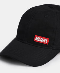 Marvel Super Combed Cotton Printed Cap with Adjustable Closure - Black
