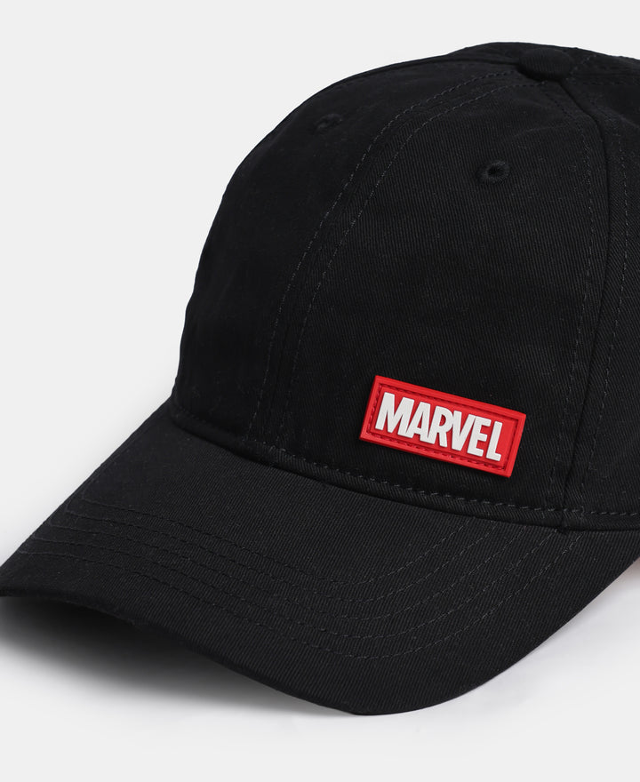 Marvel Super Combed Cotton Printed Cap with Adjustable Closure - Black
