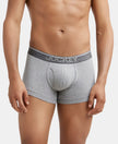Super Combed Cotton Rib Solid Trunk with Ultrasoft Waistband - Grey Melange