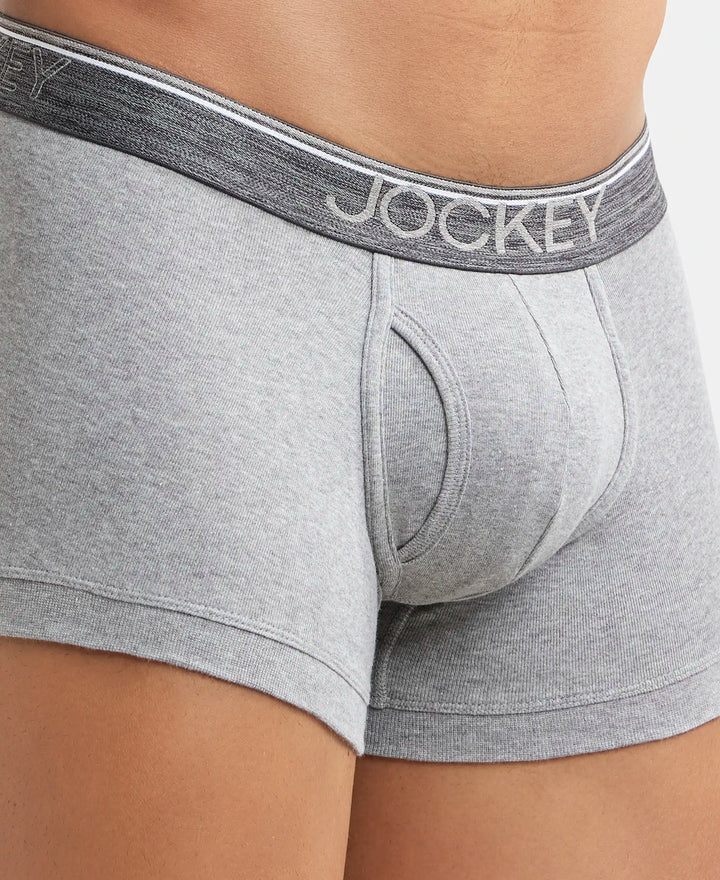 Super Combed Cotton Rib Solid Trunk with Ultrasoft Waistband - Grey Melange