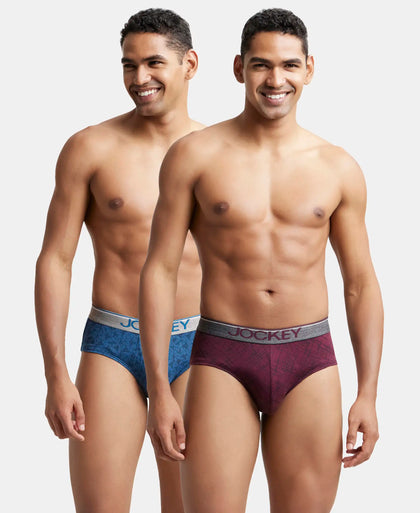 Super Combed Cotton Printed Brief with Ultrasoft Waistband - Assorted (Pack of 2)