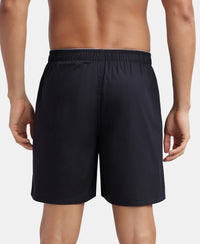 Super Combed Mercerized Cotton Woven Fabric Boxer Shorts - Black