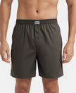 Super Combed Mercerized Cotton Woven Fabric Boxer Shorts - Deep Olive
