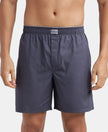 Super Combed Mercerized Cotton Woven Fabric Boxer Shorts- Graphite