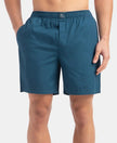 Super Combed Mercerized Cotton Woven Fabric Boxer Shorts - Seaport Teal