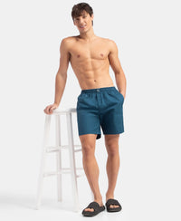 Super Combed Mercerized Cotton Woven Fabric Boxer Shorts - Seaport Teal