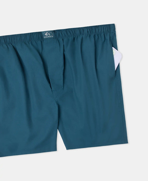 Super Combed Mercerized Cotton Woven Fabric Boxer Shorts - Seaport Teal