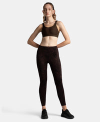 Wirefree Non Padded Plus Size Microfiber Elastane Stretch Full Coverage Sports Bra with StayDry Treatment - Coffee