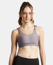 Wirefree Non Padded Microfiber Elastane Stretch Full Coverage Sports Bra with StayDry Treatment - Minimal Grey
