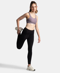 Wirefree Non Padded Plus Size Microfiber Elastane Stretch Full Coverage Sports Bra with StayDry Treatment - Minimal Grey