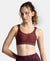 Wirefree Non Padded Plus Size Microfiber Elastane Stretch Full Coverage Sports Bra with StayDry Treatment - Tawny Port