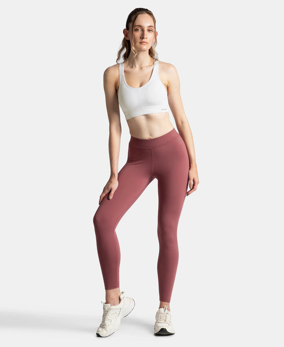 Wirefree Padded Soft Touch Microfiber Elastane Stretch Full Coverage Sports Bra with Broad Underband - White