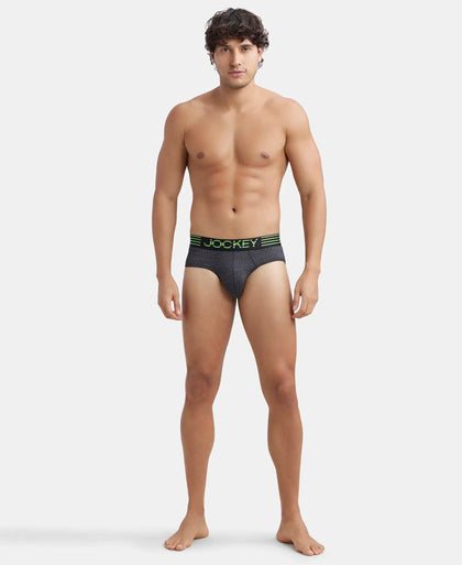Microfiber Mesh Elastane Stretch Performance Brief with StayDry Technology - Black-4