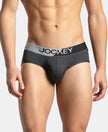 Microfiber Mesh Elastane Stretch Performance Brief with StayDry Technology - Black