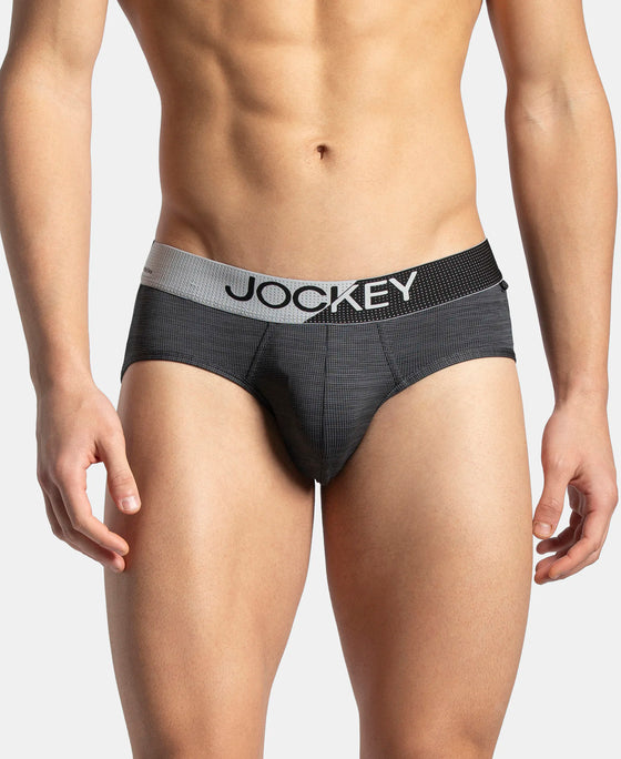 Microfiber Mesh Elastane Stretch Performance Brief with StayDry Technology - Black
