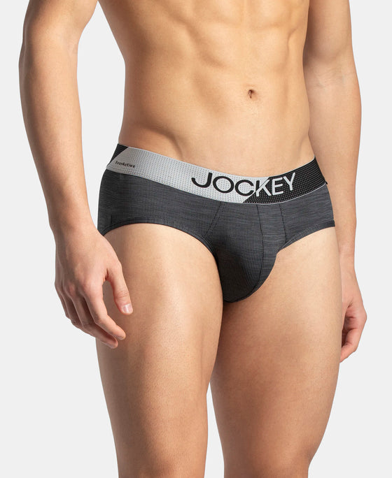 Microfiber Mesh Elastane Stretch Performance Brief with StayDry Technology - Black