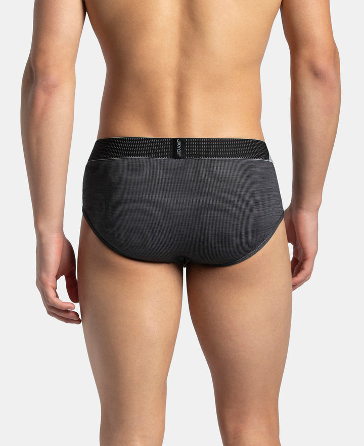 Microfiber Mesh Elastane Stretch Performance Brief with StayDry Technology - Black