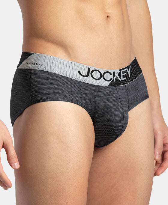 Microfiber Mesh Elastane Stretch Performance Brief with StayDry Technology - Black