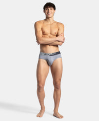 Microfiber Mesh Elastane Stretch Performance Brief with StayDry Technology - Mid Grey