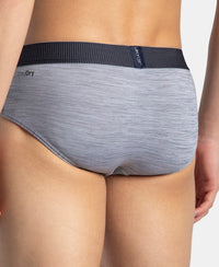 Microfiber Mesh Elastane Stretch Performance Brief with StayDry Technology - Mid Grey