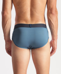 Microfiber Mesh Elastane Stretch Performance Brief with StayDry Technology - Move Blue