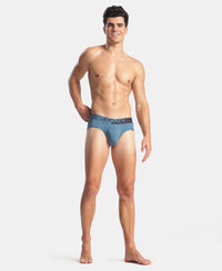 Microfiber Mesh Elastane Stretch Performance Brief with StayDry Technology - Move Blue