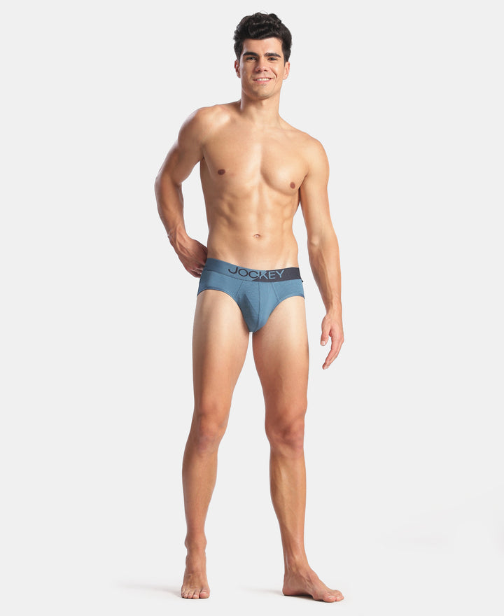 Microfiber Mesh Elastane Stretch Performance Brief with StayDry Technology - Move Blue
