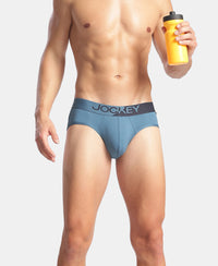 Microfiber Mesh Elastane Stretch Performance Brief with StayDry Technology - Move Blue