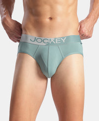 Microfiber Mesh Elastane Stretch Performance Brief with StayDry Technology - New Burg Green