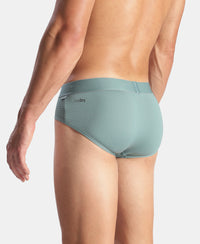 Microfiber Mesh Elastane Stretch Performance Brief with StayDry Technology - New Burg Green