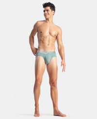 Microfiber Mesh Elastane Stretch Performance Brief with StayDry Technology - New Burg Green