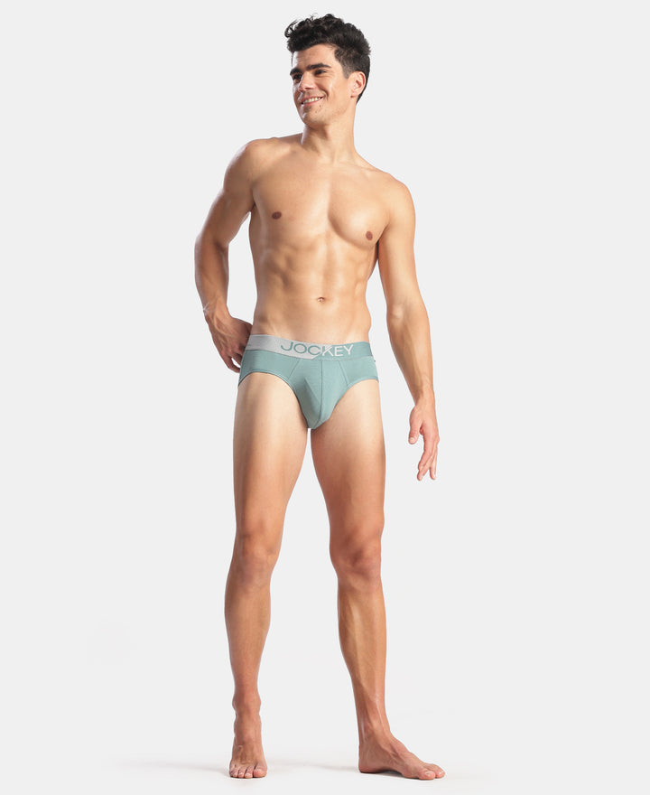 Microfiber Mesh Elastane Stretch Performance Brief with StayDry Technology - New Burg Green
