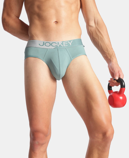 Microfiber Mesh Elastane Stretch Performance Brief with StayDry Technology - New Burg Green