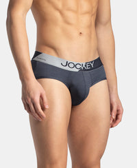 Microfiber Mesh Elastane Stretch Performance Brief with StayDry Technology - True Navy
