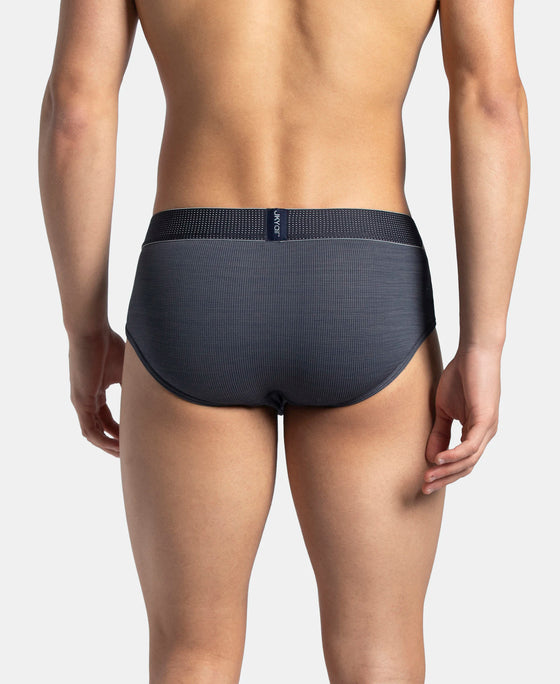 Microfiber Mesh Elastane Stretch Performance Brief with StayDry Technology - True Navy