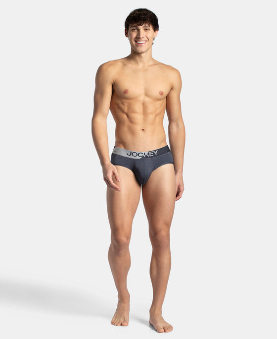 Microfiber Mesh Elastane Stretch Performance Brief with StayDry Technology - True Navy