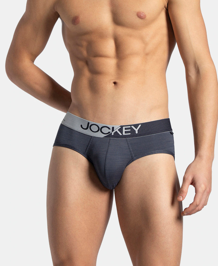 Microfiber Mesh Elastane Stretch Performance Brief with StayDry Technology - True Navy