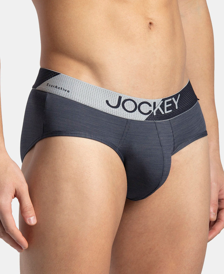 Microfiber Mesh Elastane Stretch Performance Brief with StayDry Technology - True Navy