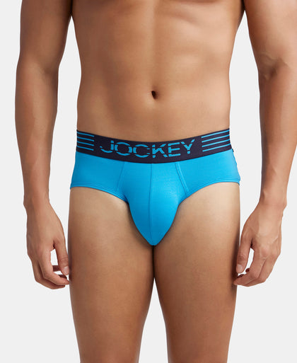 Microfiber Mesh Elastane Stretch Performance Brief with StayDry Technology - Tropical Sea
