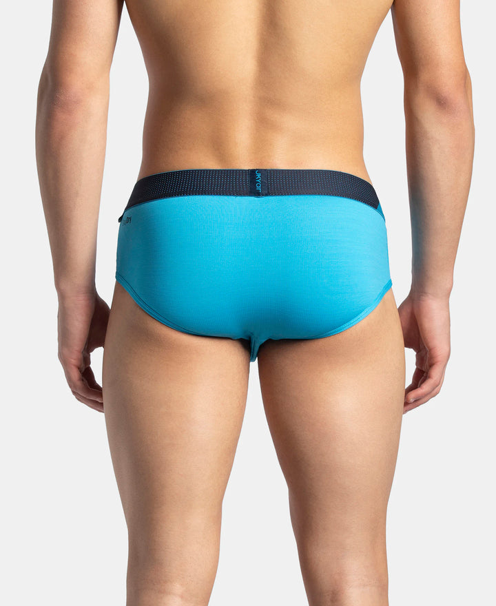 Microfiber Mesh Elastane Stretch Performance Brief with StayDry Technology - Tropical Sea
