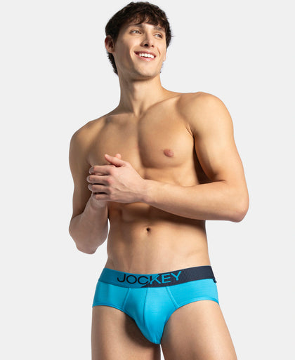 Microfiber Mesh Elastane Stretch Performance Brief with StayDry Technology - Tropical Sea