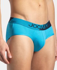 Microfiber Mesh Elastane Stretch Performance Brief with StayDry Technology - Tropical Sea