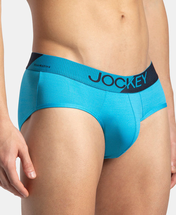 Microfiber Mesh Elastane Stretch Performance Brief with StayDry Technology - Tropical Sea
