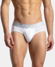 Microfiber Mesh Elastane Stretch Performance Brief with StayDry Technology - White