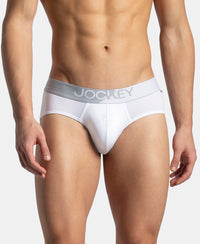Microfiber Mesh Elastane Stretch Performance Brief with StayDry Technology - White
