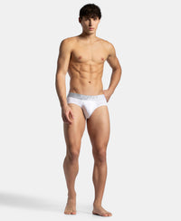 Microfiber Mesh Elastane Stretch Performance Brief with StayDry Technology - White