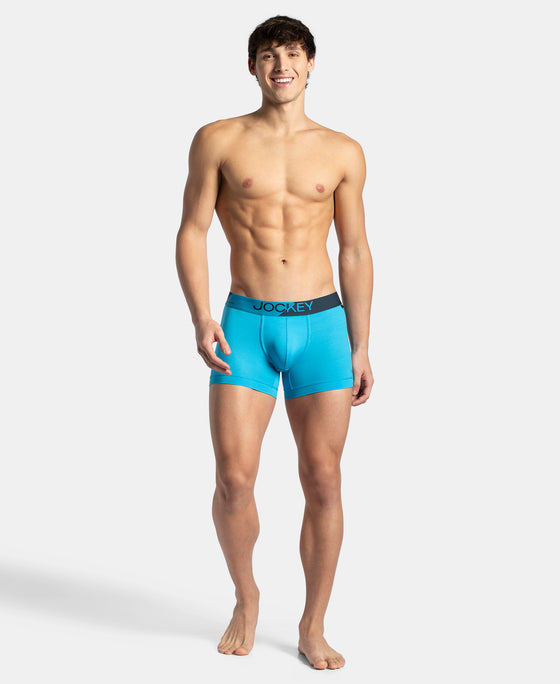 Microfiber Mesh Elastane Stretch Performance Trunk with StayDry Technology - Tropical Sea
