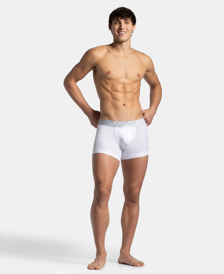 Microfiber Mesh Elastane Stretch Performance Trunk with StayDry Technology - White